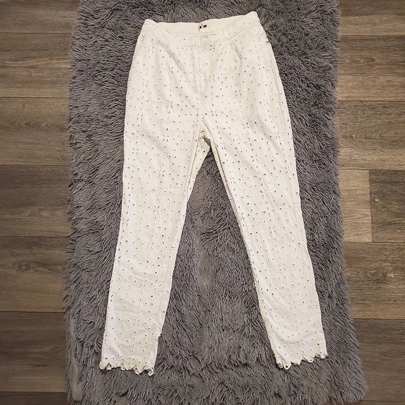 FREE PEOPLE Eyelet Skinny Pants Women's/Girl's - Picture 3 of 9
